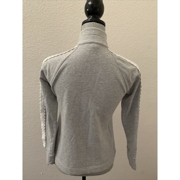 Lilly Pulitzer Gray Skipper Popover Jacket Peek-A-Boo Lace Sleeves XS Excellent - Picture 5 of 11